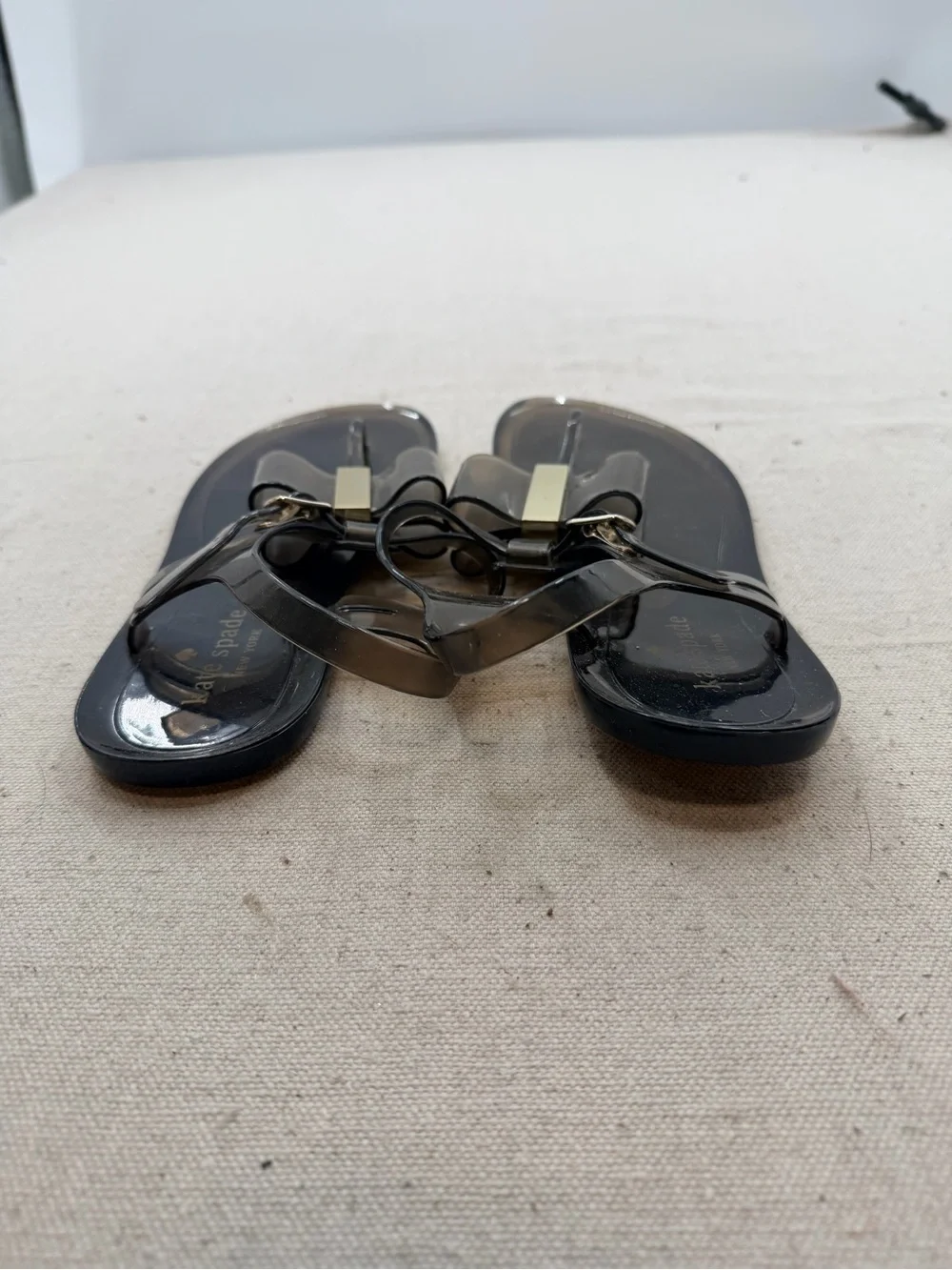 Kate Spade Women's Clear Bow Jelly Sandals - Black